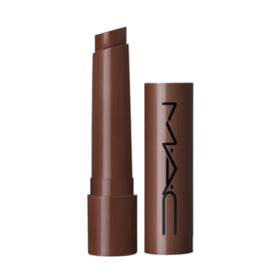 MAC Squirt plumping gloss stick close-up showing glossy brown shade 16 Lower Cut for bold lips
