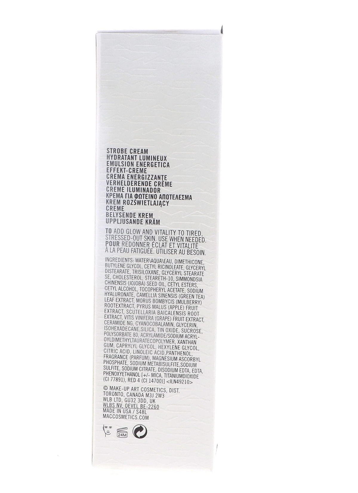 MAC Strobe Cream Pink Lite packaging variations shown for different setups.