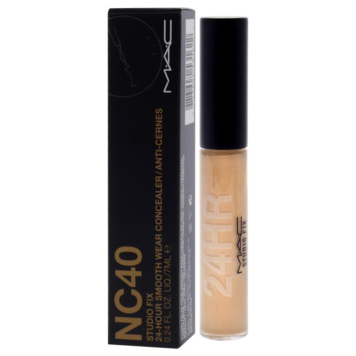 Finished, natural-matte look with MAC Studio Fix NC40 under soft lighting