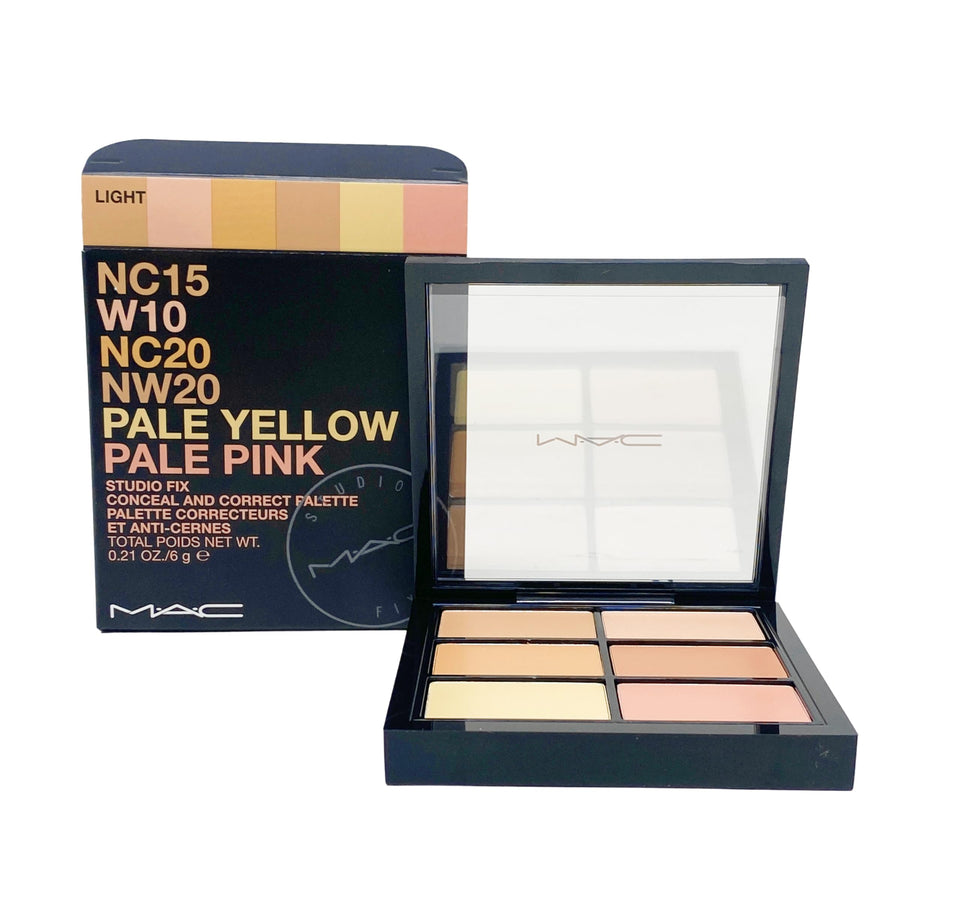 MAC Studio Fix Conceal and Correct Palette Light open swatches for even coverage