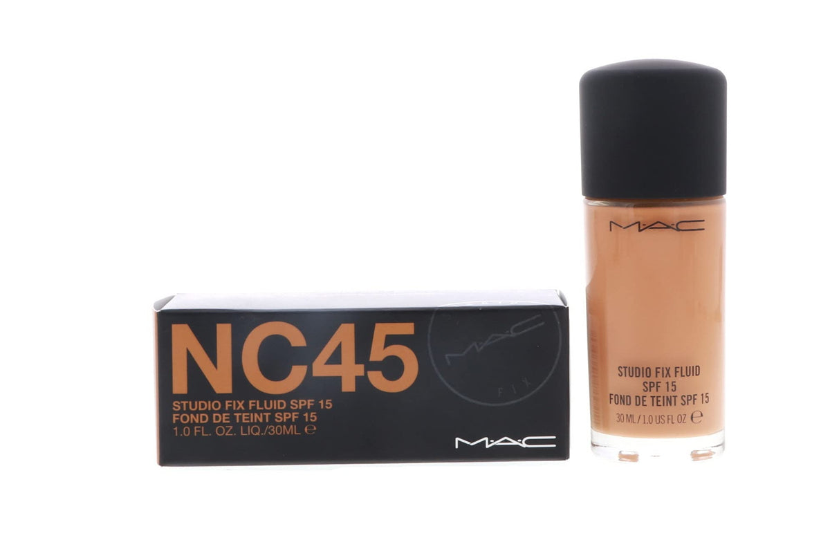 MAC Studio Fix Fluid bottle side view highlighting sleek packaging and matte finish