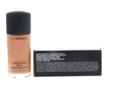MAC Studio Fix Fluid NC45 swatches on skin showing natural beige undertone