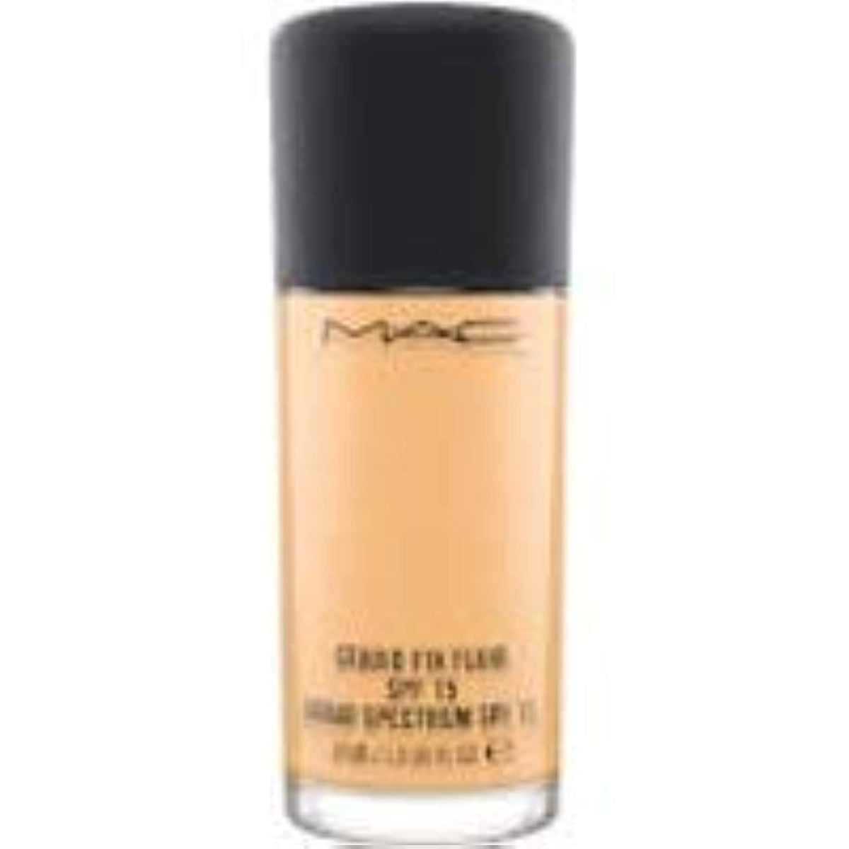 MAC Studio Fix Fluid SPF 15 bottle with 1 oz foundation for a long-lasting matte finish.