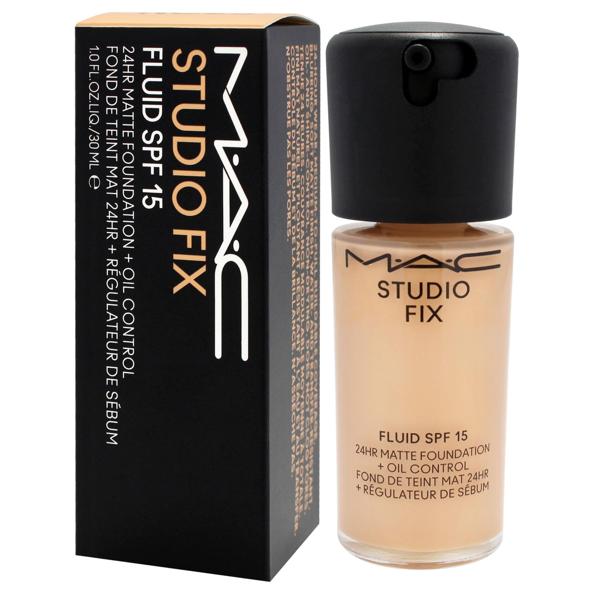 MAC Studio Fix Fluid matte finish on skin helps control shine.