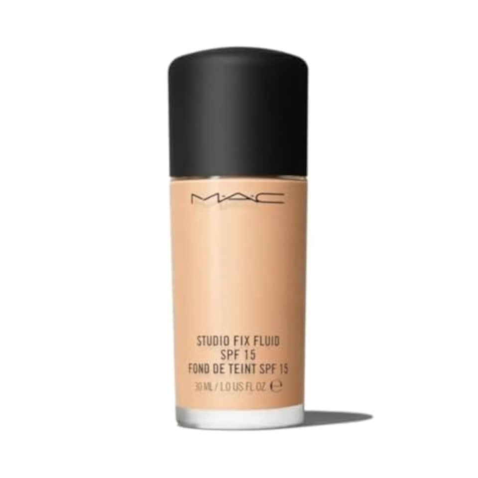 MAC Studio Fix Fluid SPF15 NC25 bottle with sleek matte finish and smooth coverage
