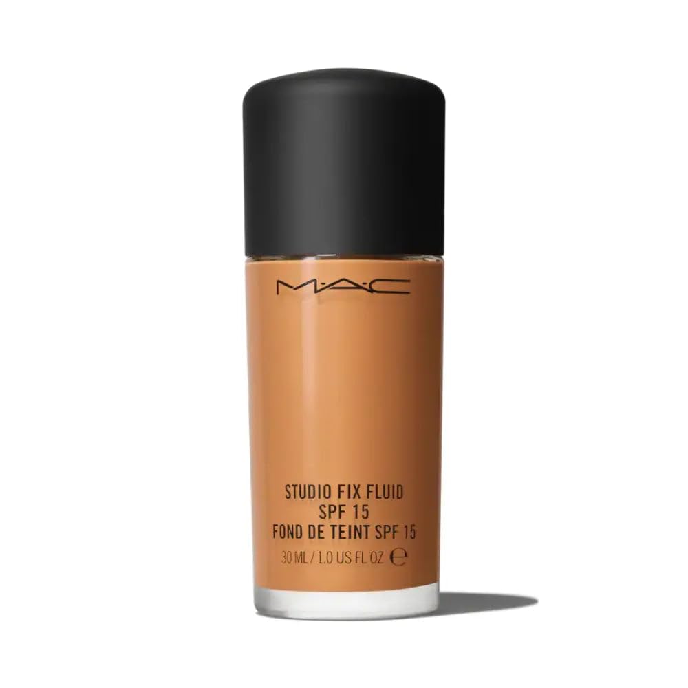 MAC Studio Fix Fluid SPF15 NC47 foundation bottle for even skin tone and daily wear.