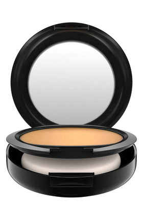 MAC Studio Fix Powder Foundation in One delivers full coverage and a matte finish.