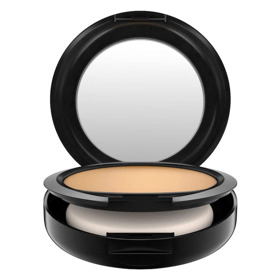 MAC Studio Fix Powder Plus Foundation C40 bottle front with matte oil-control finish.