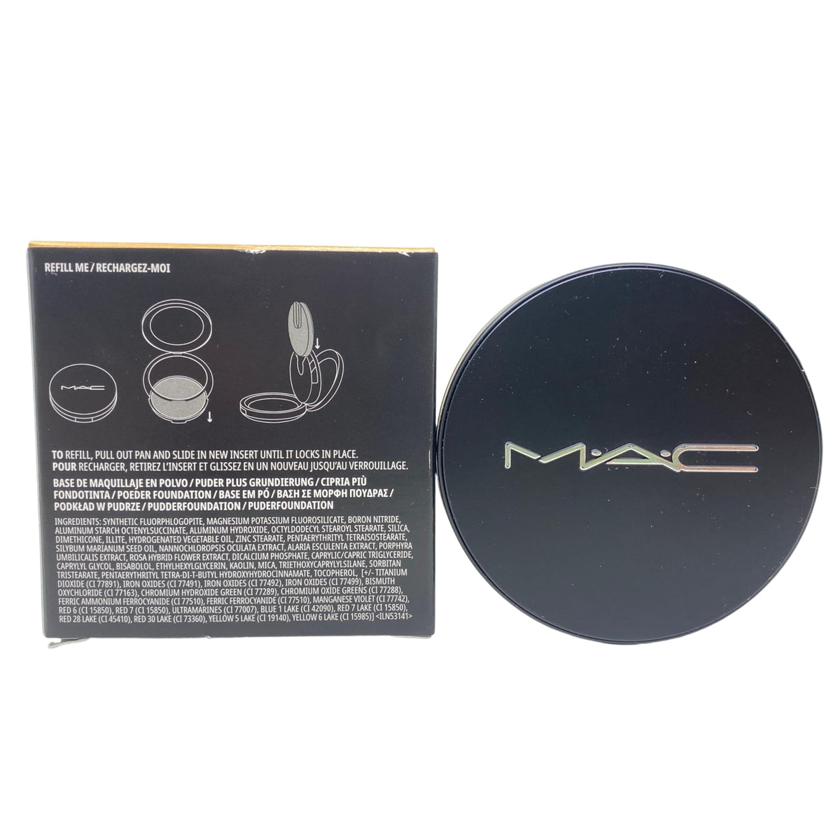 MAC Studio Fix NC25 application swirl shows easy blend and coverage.
