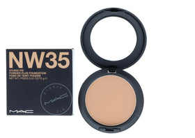 MAC Studio Fix Powder Plus Foundation NW35 compact for on-the-go touch-ups.