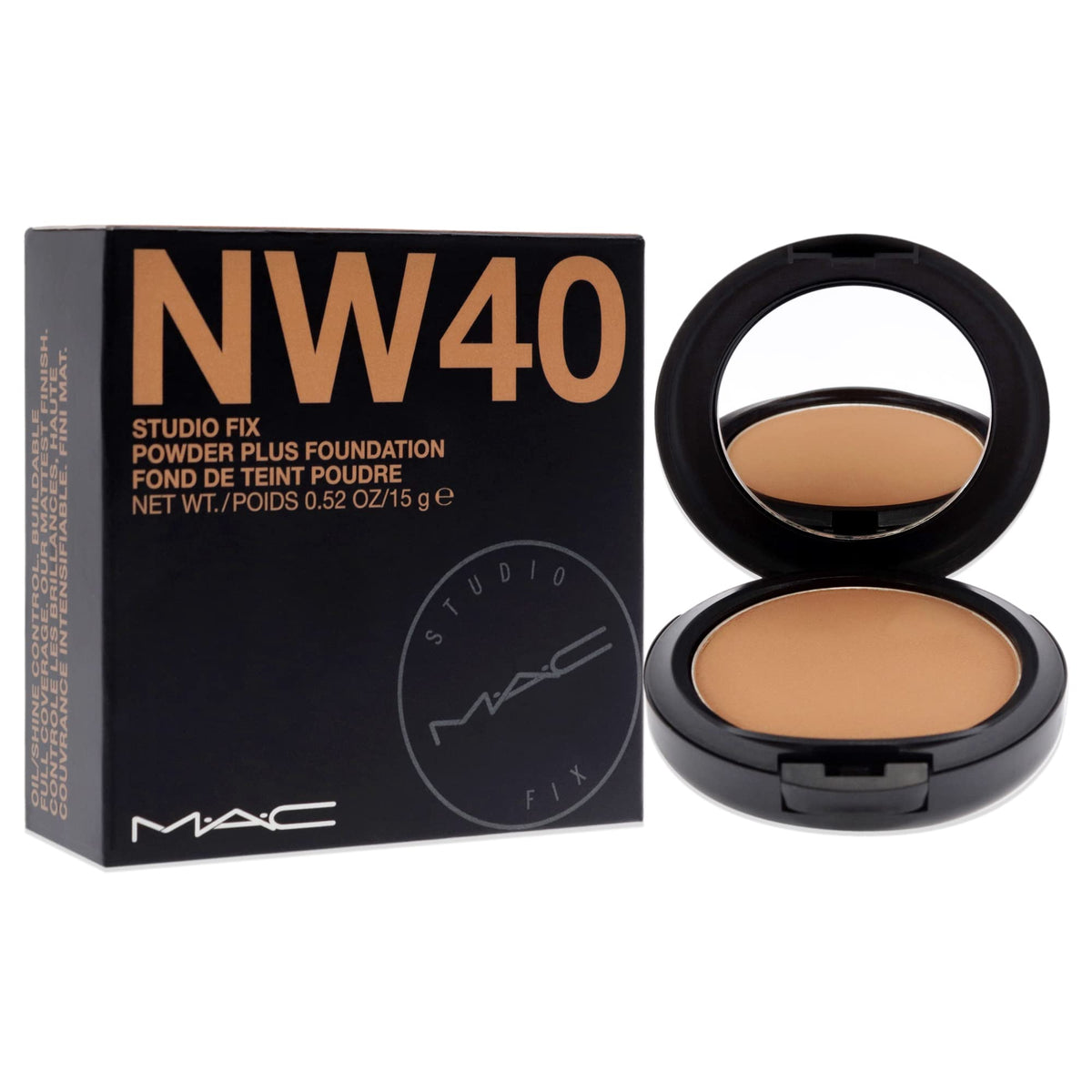 MAC Studio Fix Powder Plus Foundation NW40 sponge for buildable coverage