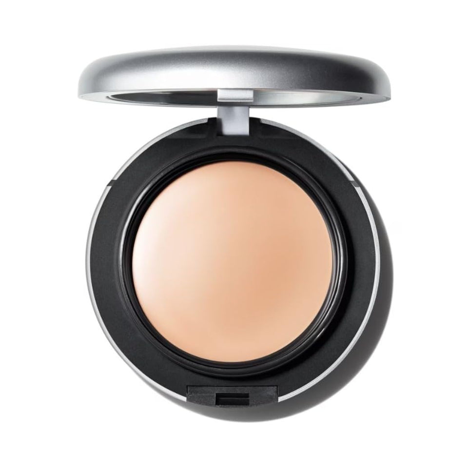 MAC Studio Fix Tech Cream-to-Powder Foundation NC10 swatch highlights long-lasting color