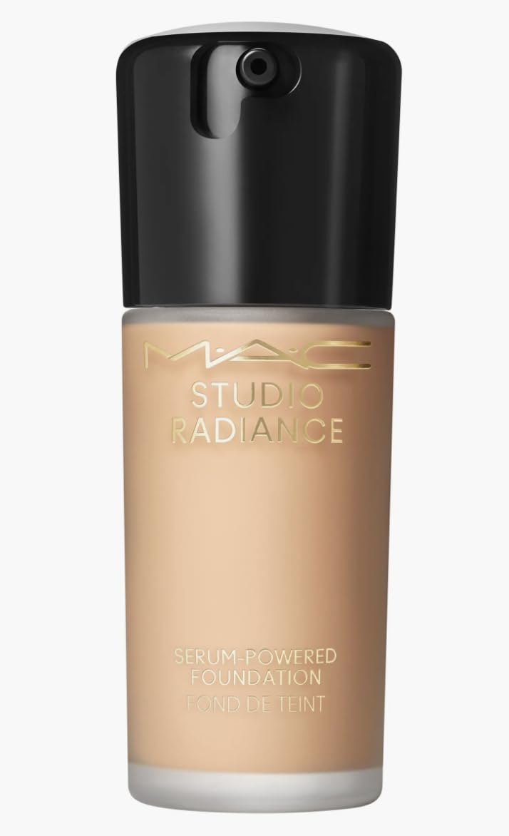 MAC Studio Radiance Serum Foundation bottle showing luminous packaging and hydrating formula.