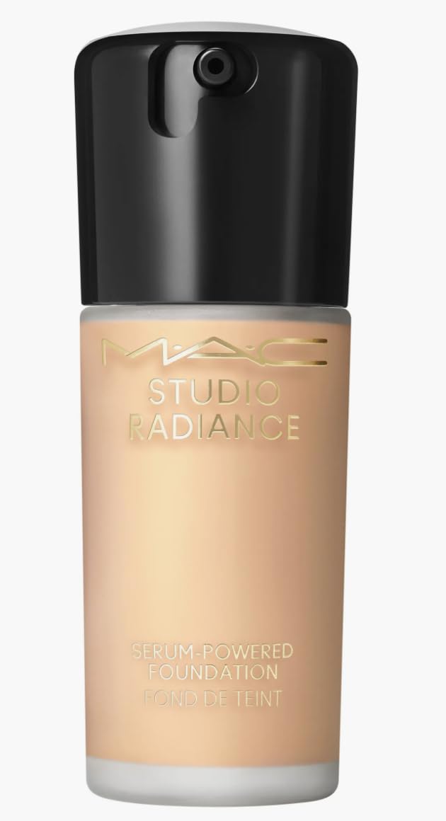 MAC Studio Radiance Serum-Powered Foundation bottle close-up with hydration-ready glow