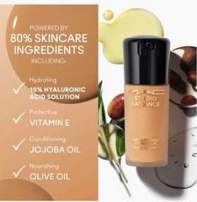 MAC Studio Radiance Foundation glow-finish on skin delivering luminous look