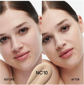 MAC Studio Radiance Serum Powered Foundation NC10 texture details for smooth application