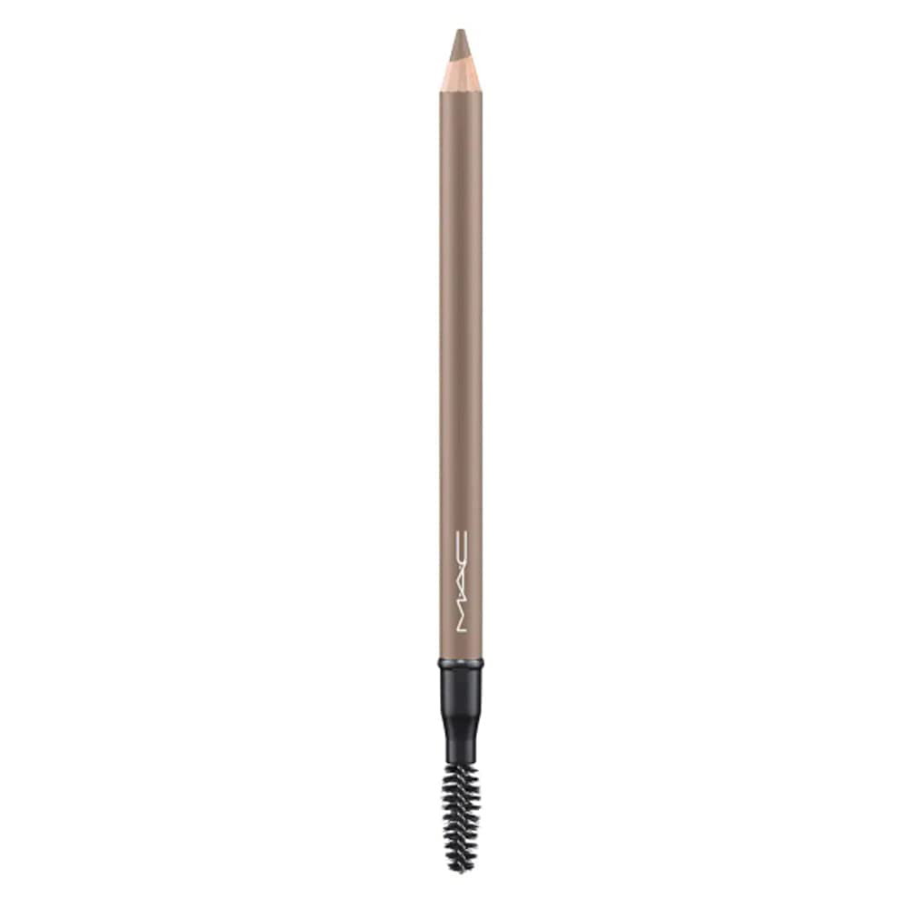 MAC Veluxe Brow Liner Omega packaging closeup signals premium precision for quick touchups