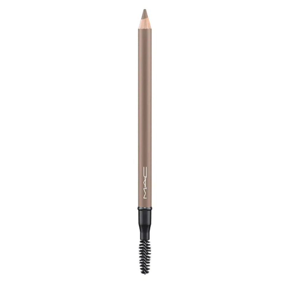 MAC Veluxe Brow Liner Omega packaging closeup signals premium precision for quick touchups