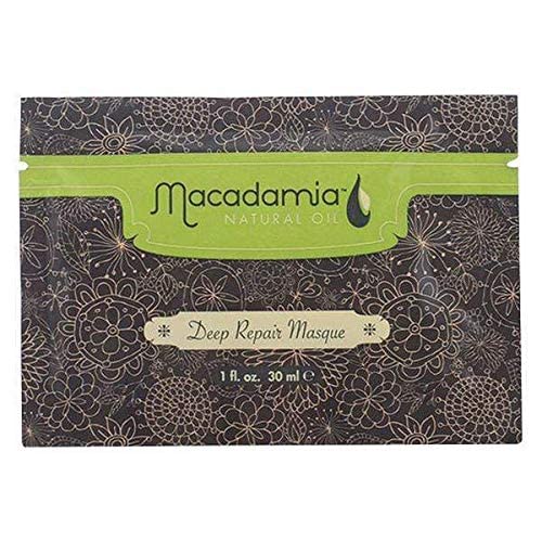 Macadamia Natural Oil Deep Repair Masque hair gloss shot hints at added shine and manageability