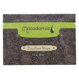 Macadamia Natural Oil Deep Repair Masque hair gloss shot hints at added shine and manageability