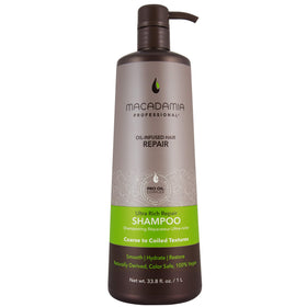 Macadamia Professional Ultra Rich Shampoo bottle delivering deep hydration for dry hair.