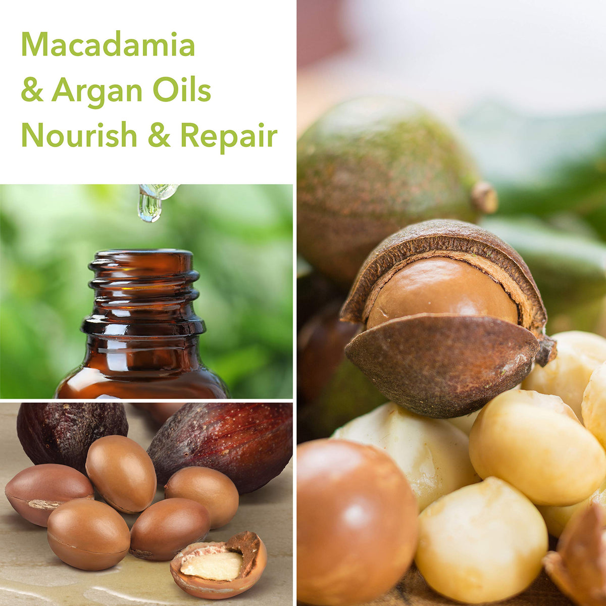 Macadamia Professional Weightless Repair Shampoo closeup shows rich foam and hydration.