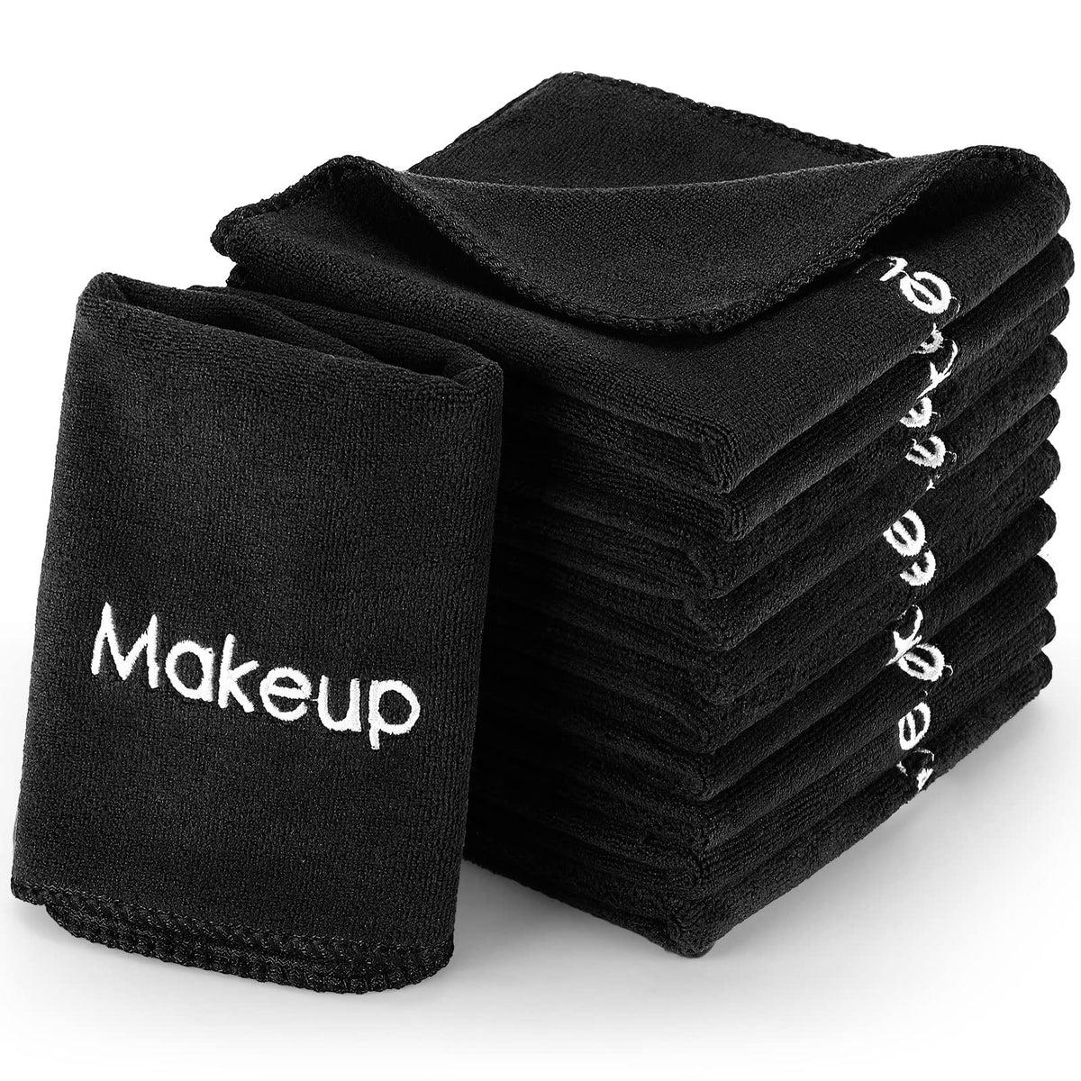 Macarrie makeup towels with embroidered makeup word for gentle makeup removal.
