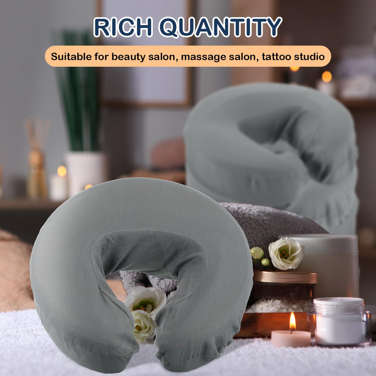 Macarrie reusable headrest sheet gray supports fast washing between appointments.