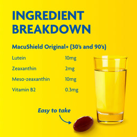 Softgel capsules of MacuShield ConfettiWow ready for daily use