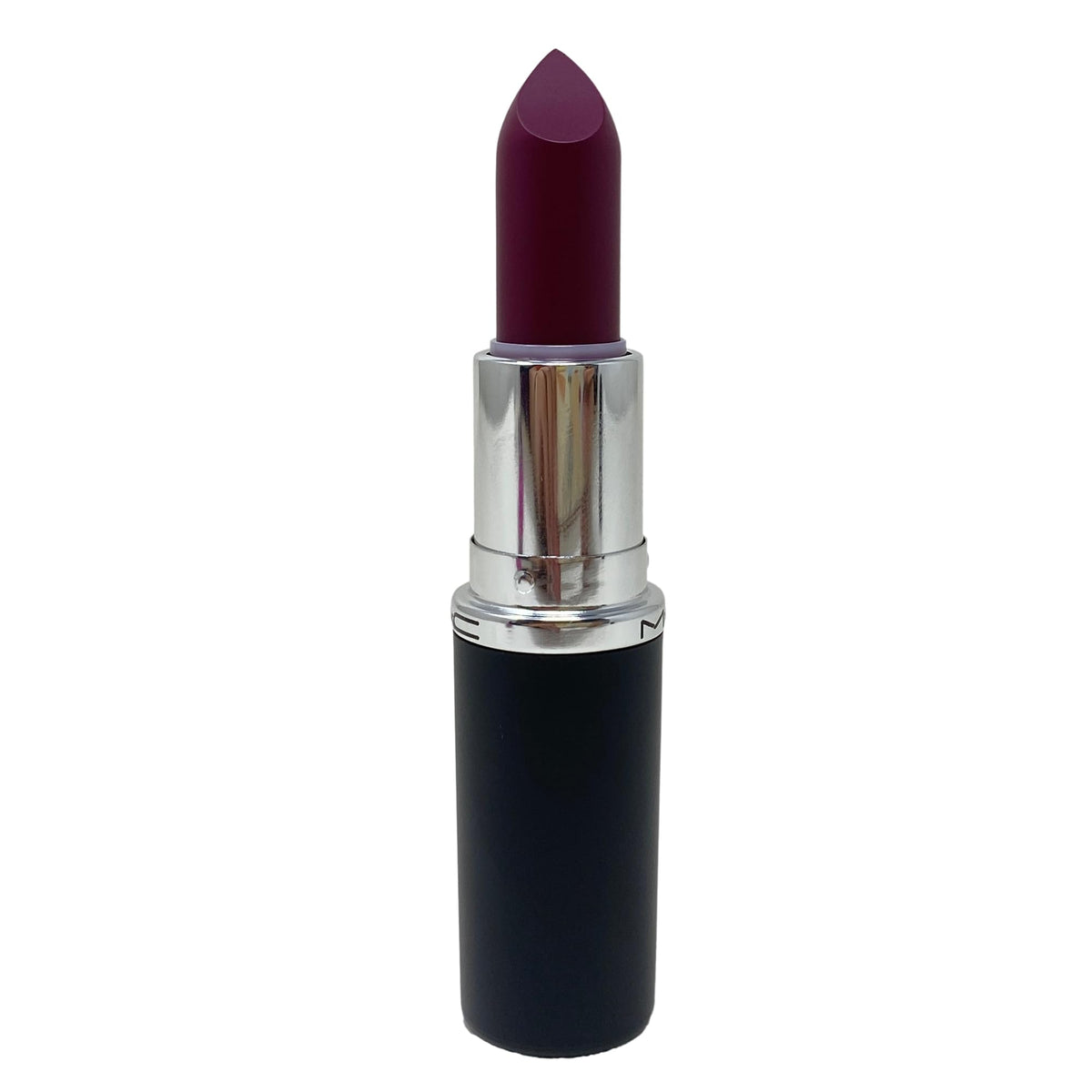 MAC M.A.Cxinal Sleek Satin Lipstick Rebel application close-up highlighting hydrating texture