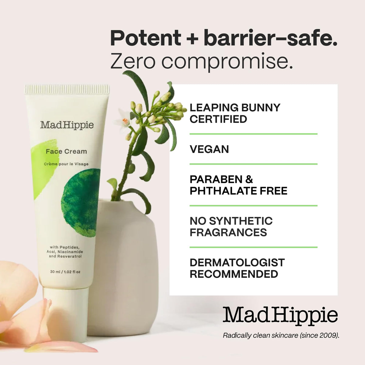 Mad Hippie Face Cream argan oil glow closeup illustrating nourishing, natural shine.