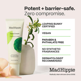 Mad Hippie Face Cream argan oil glow closeup illustrating nourishing, natural shine.