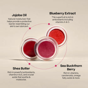 Sea buckthorn and blueberry ingredients in Mad Hippie tint for nourishing color and comfort.