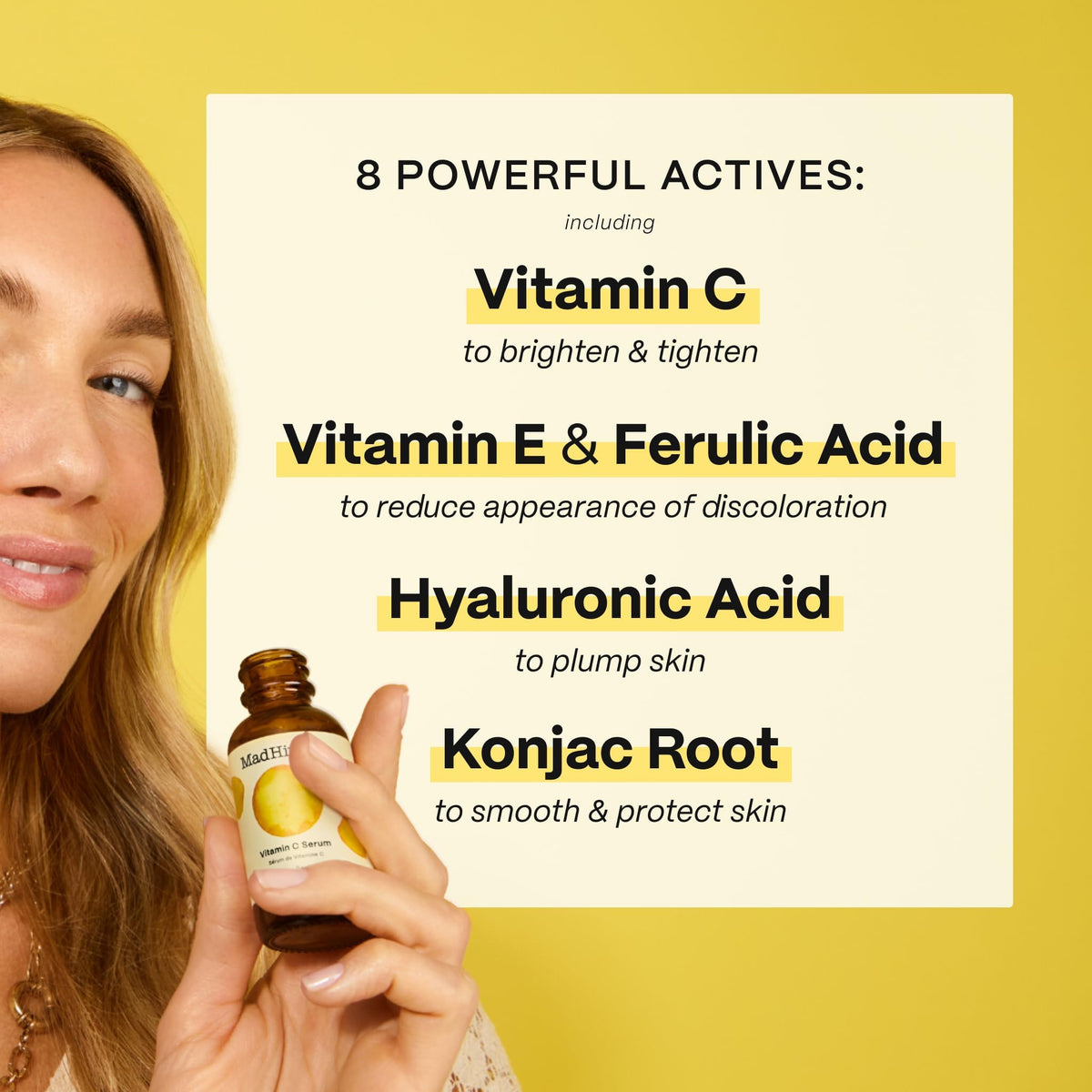 Mad Hippie Vitamin C Serum amber bottle with brightening benefits