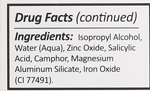 M.A.D Skincare Acne Drying Lotion ingredients chart for transparency and usage context.