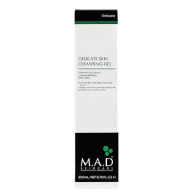 M.A.D Skincare Delicate Skin Cleansing Gel close-up showing light, soothing formula.