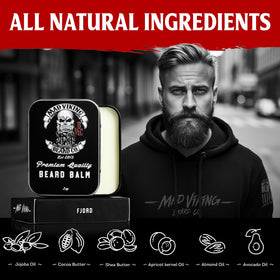 MAD VIKING BEARD CO. Fjord Balm texture being applied for natural definition.