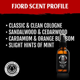 Mad Viking Fjord Beard Oil amber bottle emphasizes premium quality