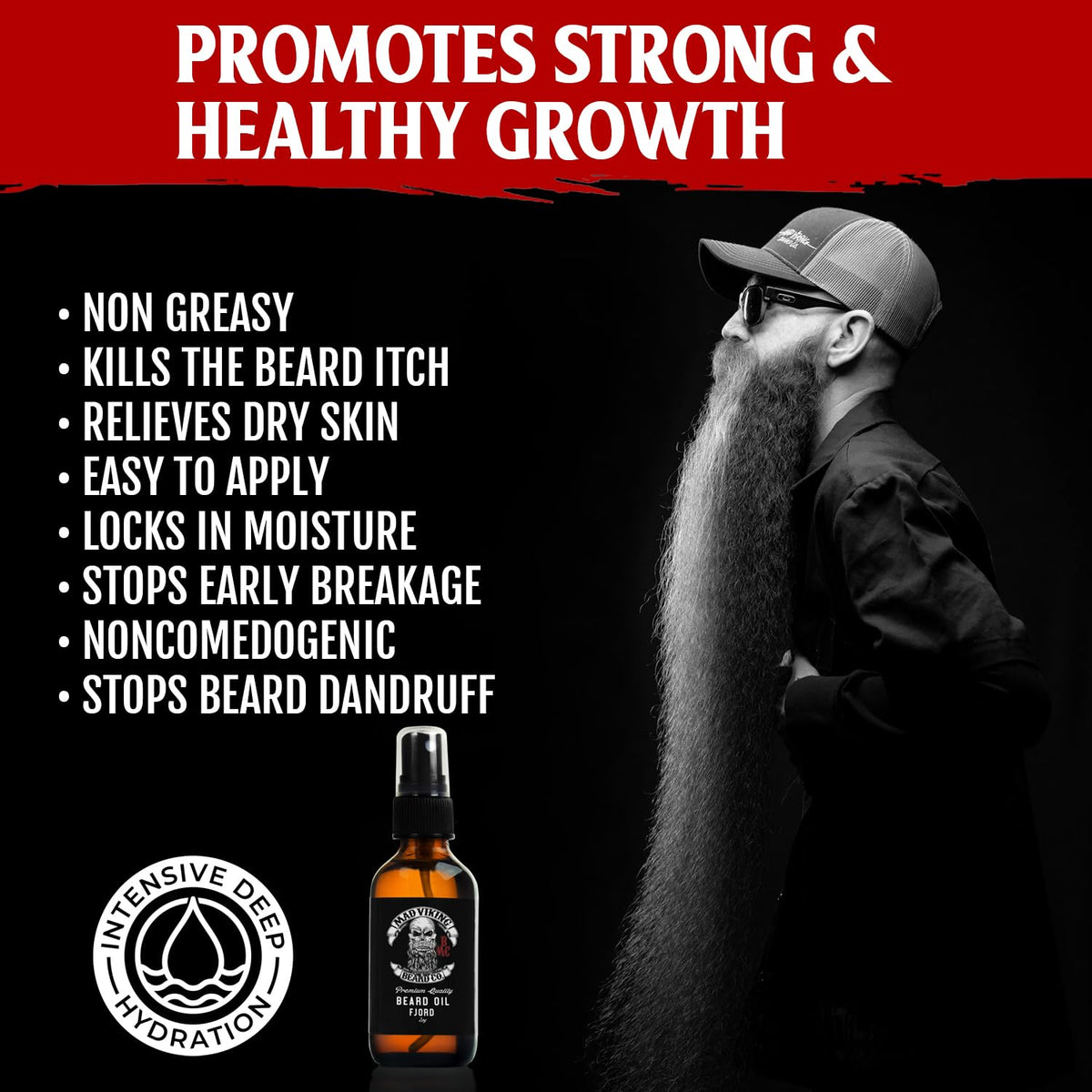 Mad Viking Fjord Beard Oil with woodsy scent enhances daily grooming
