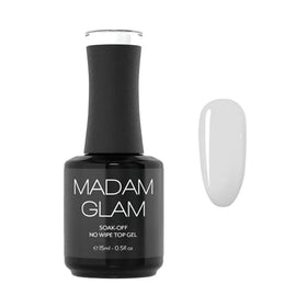 Madam Glam No Wipe Top Coat in action provides a lasting high-gloss finish.