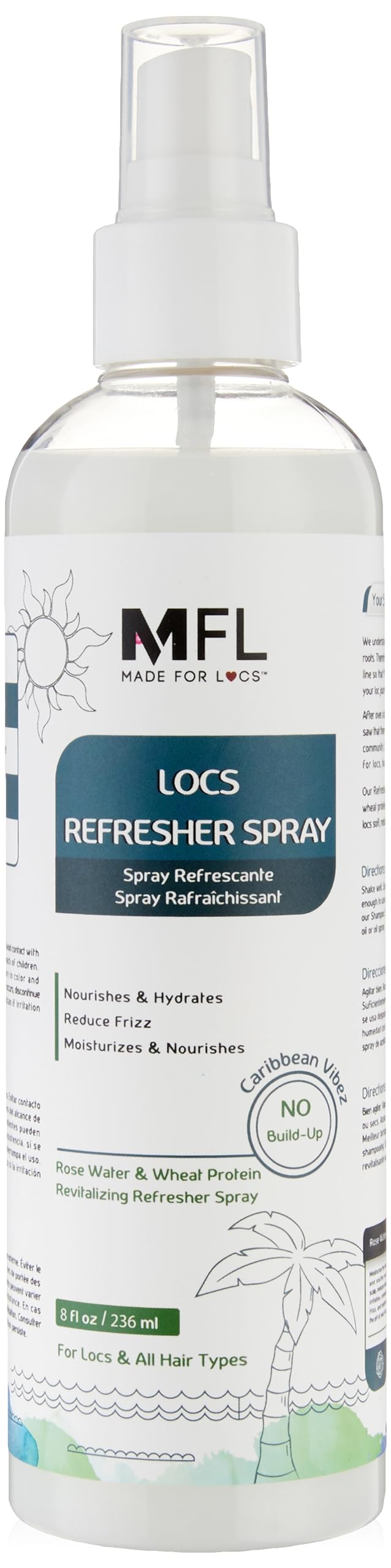 Made For Locs Rose Water Refresher Spray bottle for daily hydration.