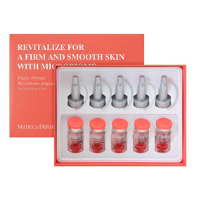 Madeca Derma Elastic Firming Ampoule bottle close-up for hydration and glow.