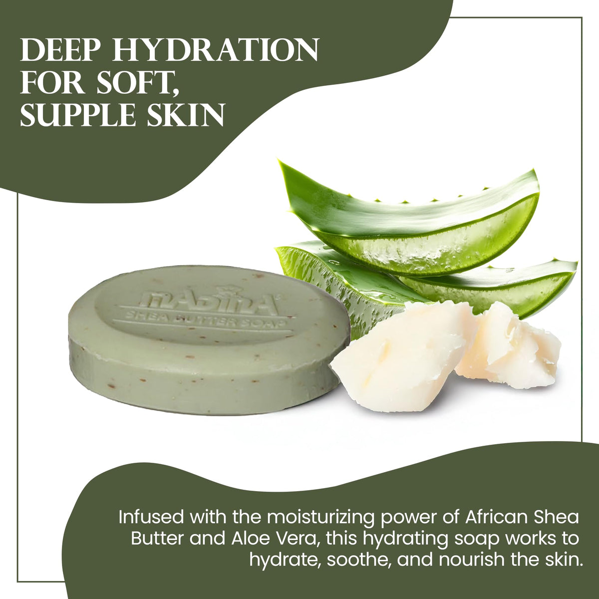Madina African Black Soap Bar packaging emphasizing value and family-safe skincare