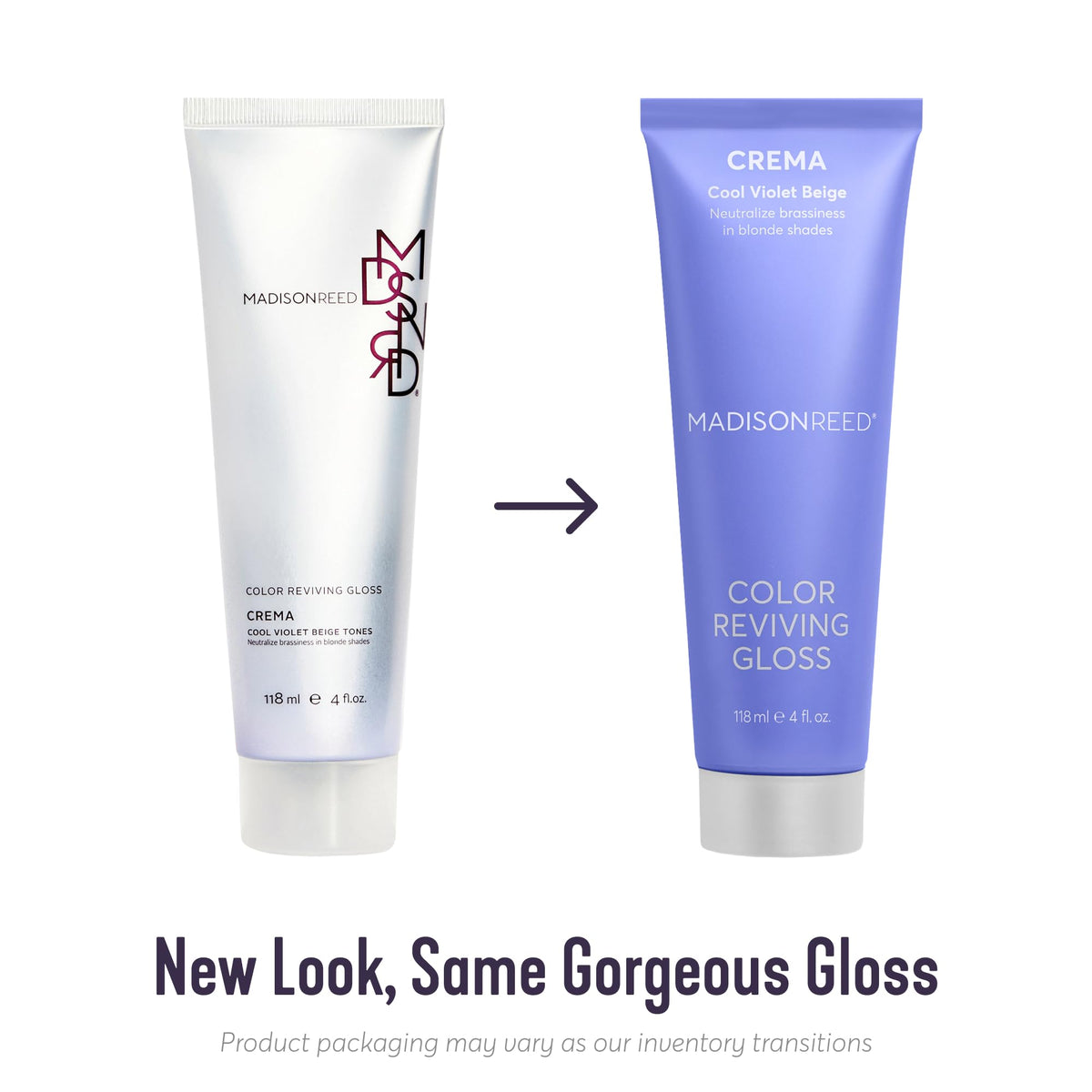 Madison Reed Color Reviving Gloss Crema swatches show brassiness reduction and cooler blonde tones.