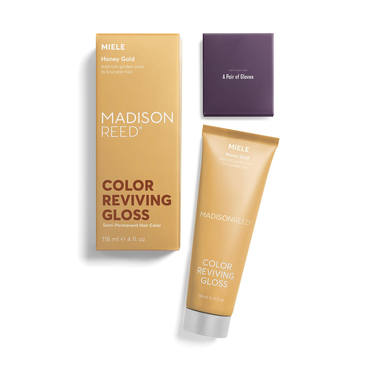 Madison Reed Color Reviving Gloss Miele applied to hair for glossy finish