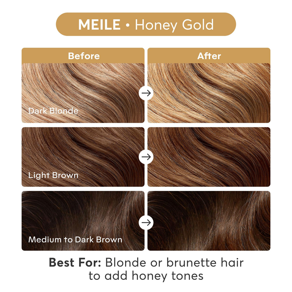 Madison Reed Color Reviving Gloss Miele side-by-side shows brass reduction