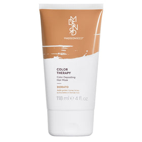 The Madison Reed Color Therapy Dorato Golden Blonde bottle pour shows tone refresh and hydration.