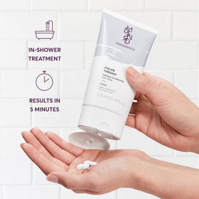 Madison Reed Color Therapy Pura massaging into hair for five-minute treatment.