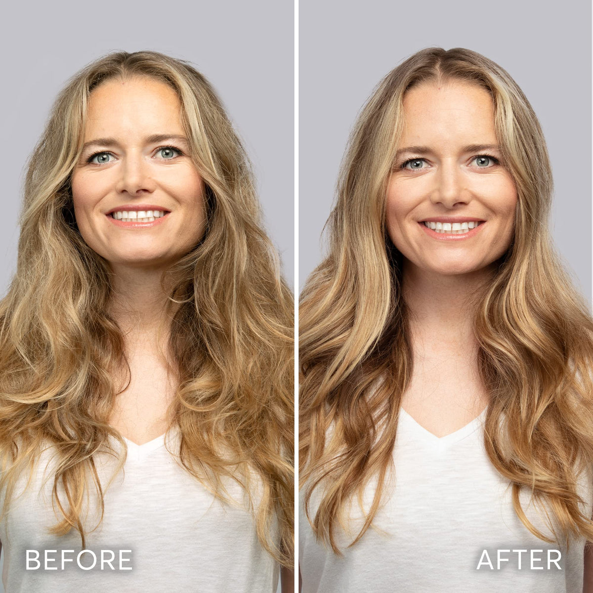 Brunette and auburn tones refreshed by Madison Reed Color Therapy Pura color treatment.
