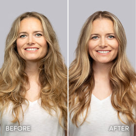 Brunette and auburn tones refreshed by Madison Reed Color Therapy Pura color treatment.